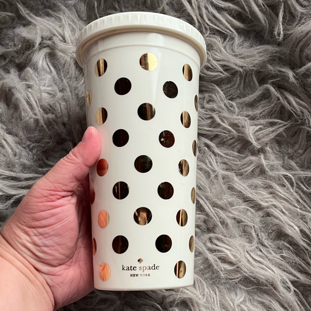 Kate spade gold dot tumbler with lid NO STRAW - Picture 7 of 7